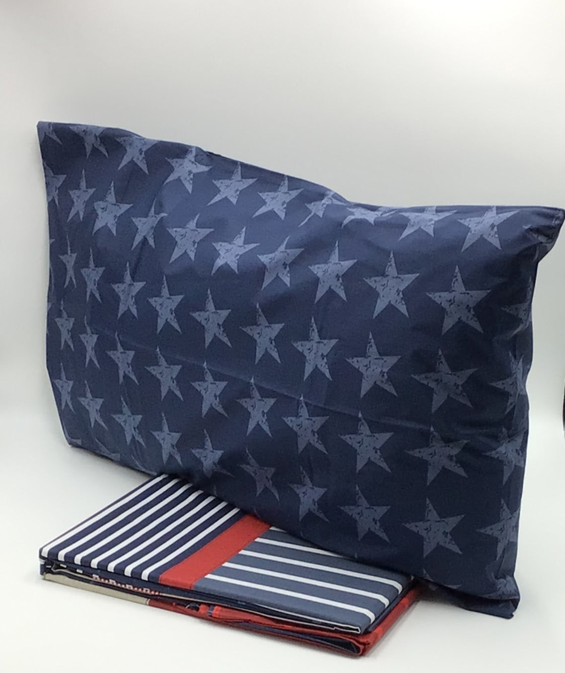 Parure copripiumino Catherine Lansfield modello Stars e Stripes Blue cotone 100% reversibile double face fantasia urban - Colisè